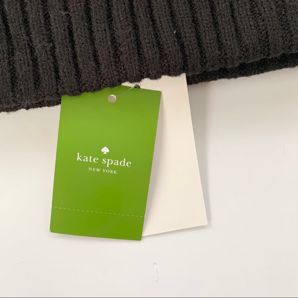 Kate spade Have a Nice Day Pom Pom Beanie Black - Picture 3 of 8